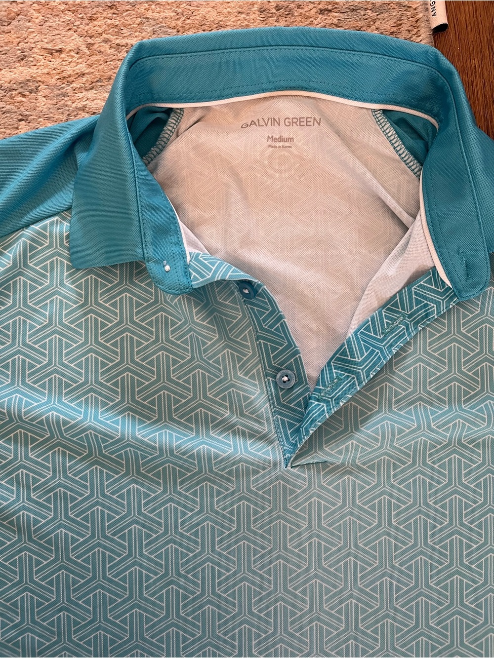 Galvin Green Men's Teal Geometric-Print Polo